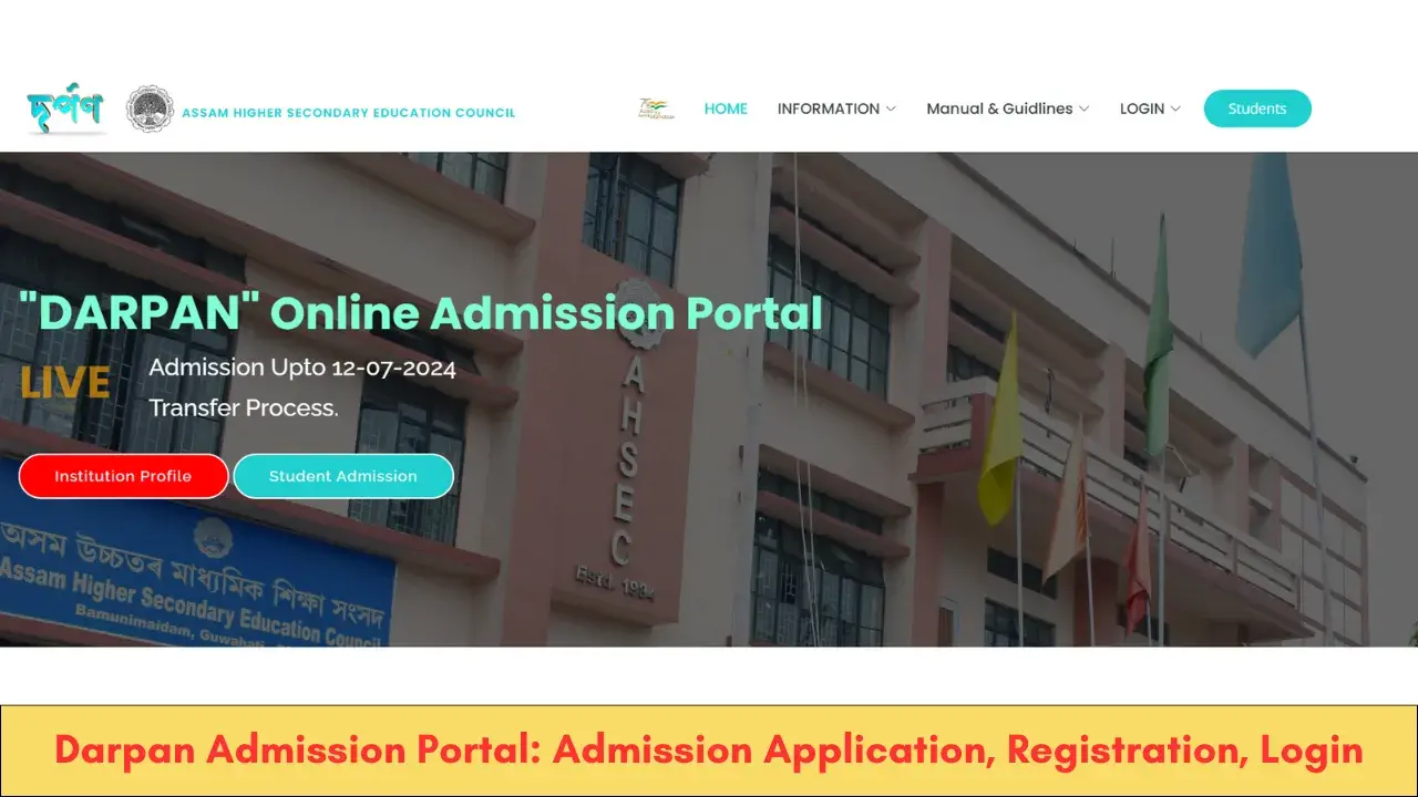 Darpan Admission Portal: Admission Application 2023, Registration, Login