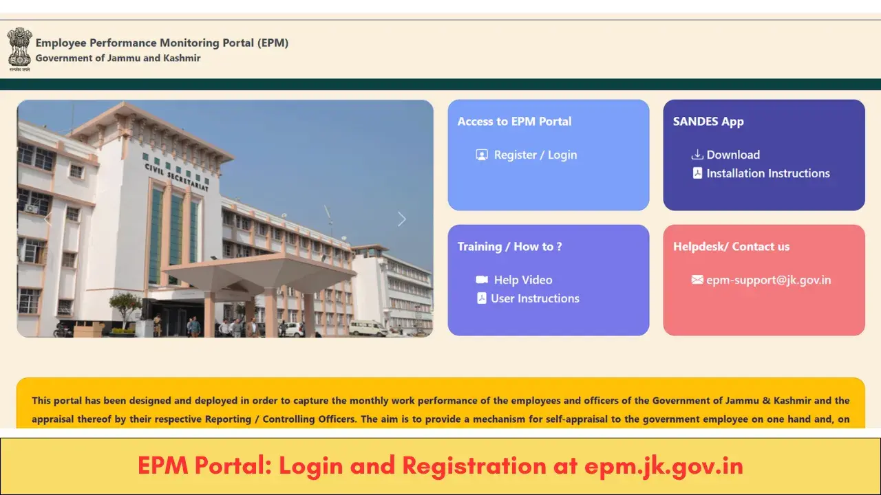 EPM Portal: Login and Registration at epm.jk.gov.in