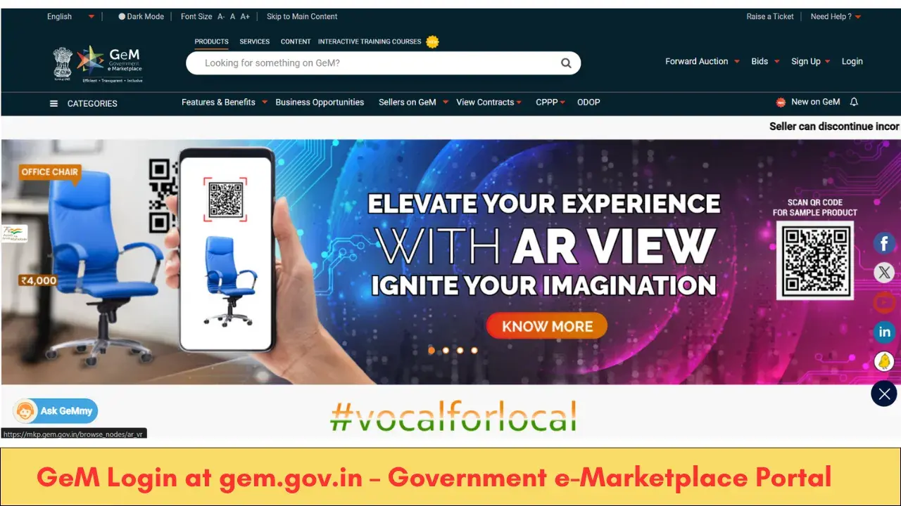 GeM Login at gem.gov.in – Government e-Marketplace Portal 