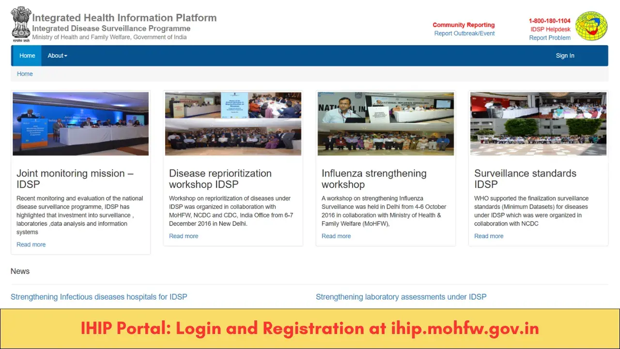 IHIP Portal: Login and Registration at ihip.mohfw.gov.in