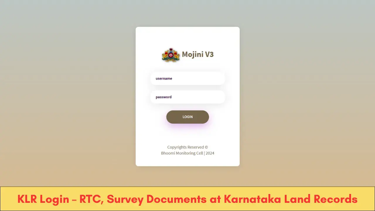 KLR Login – RTC, Nadakacheri, Survey Documents at Karnataka Land Records