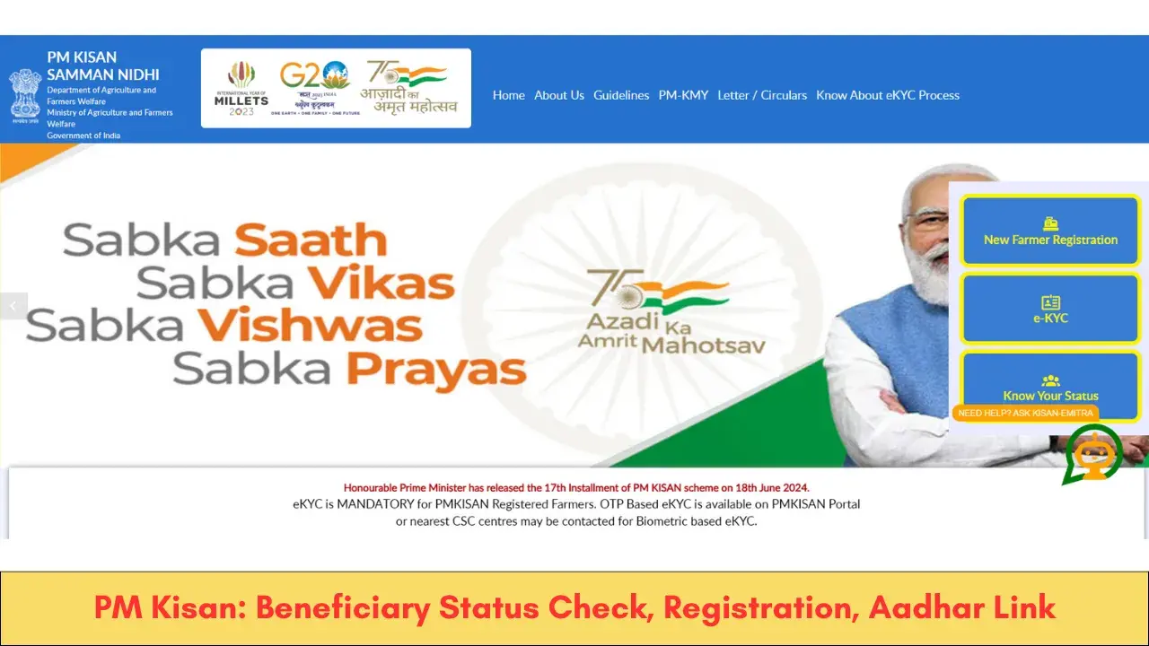 PM Kisan: Beneficiary Status Check, Registration, Aadhar Link