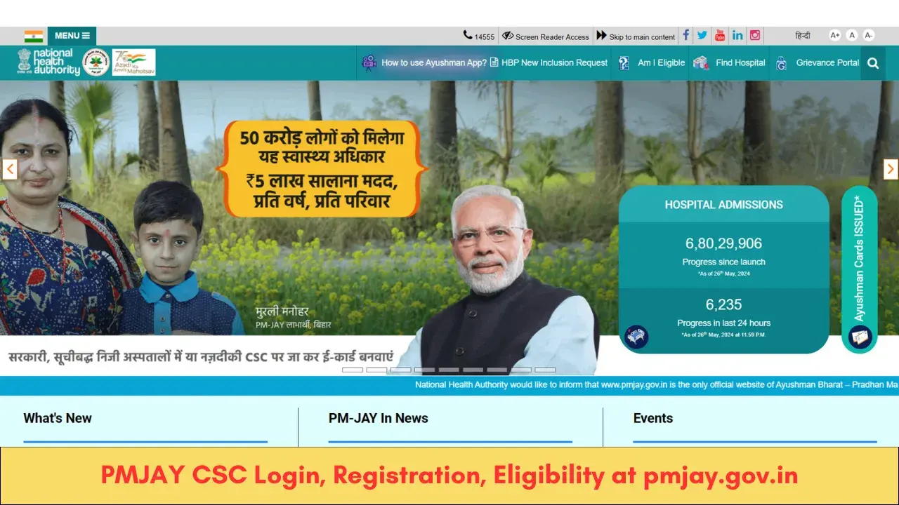 PMJAY CSC Login, Registration, Eligibility at pmjay.gov.in