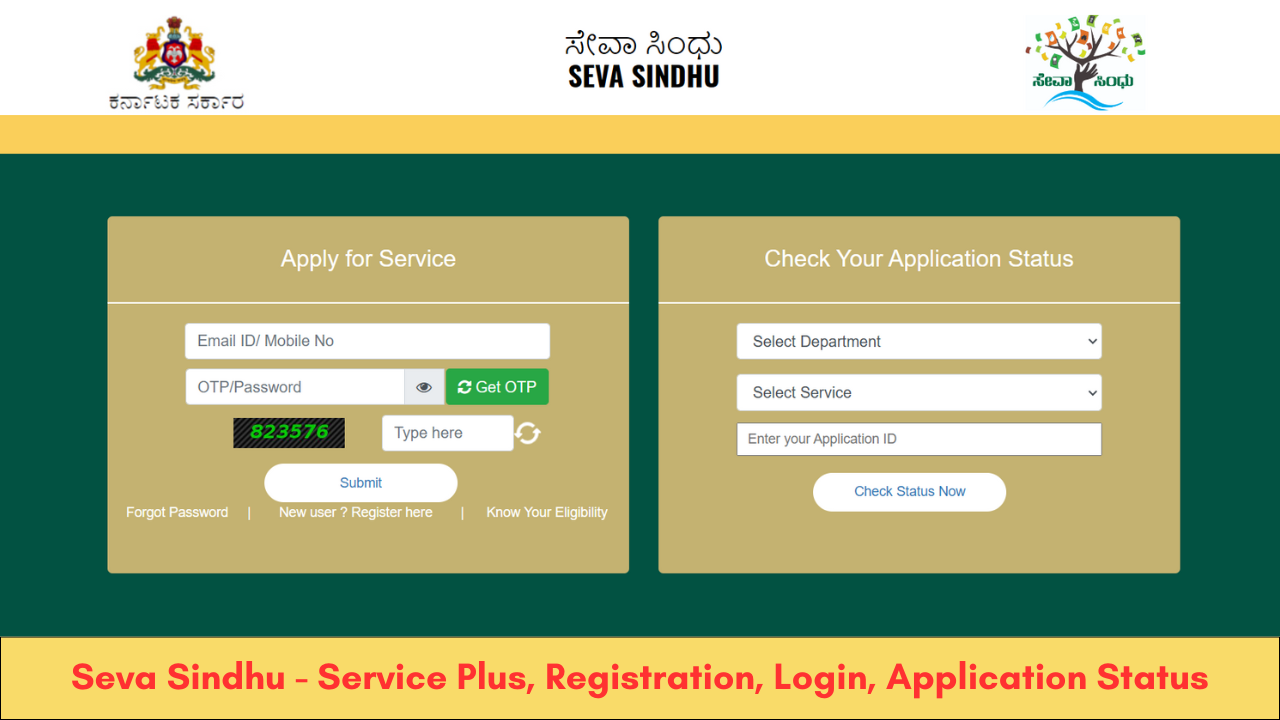 Seva Sindhu - Service Plus, Registration, Login, Application Status