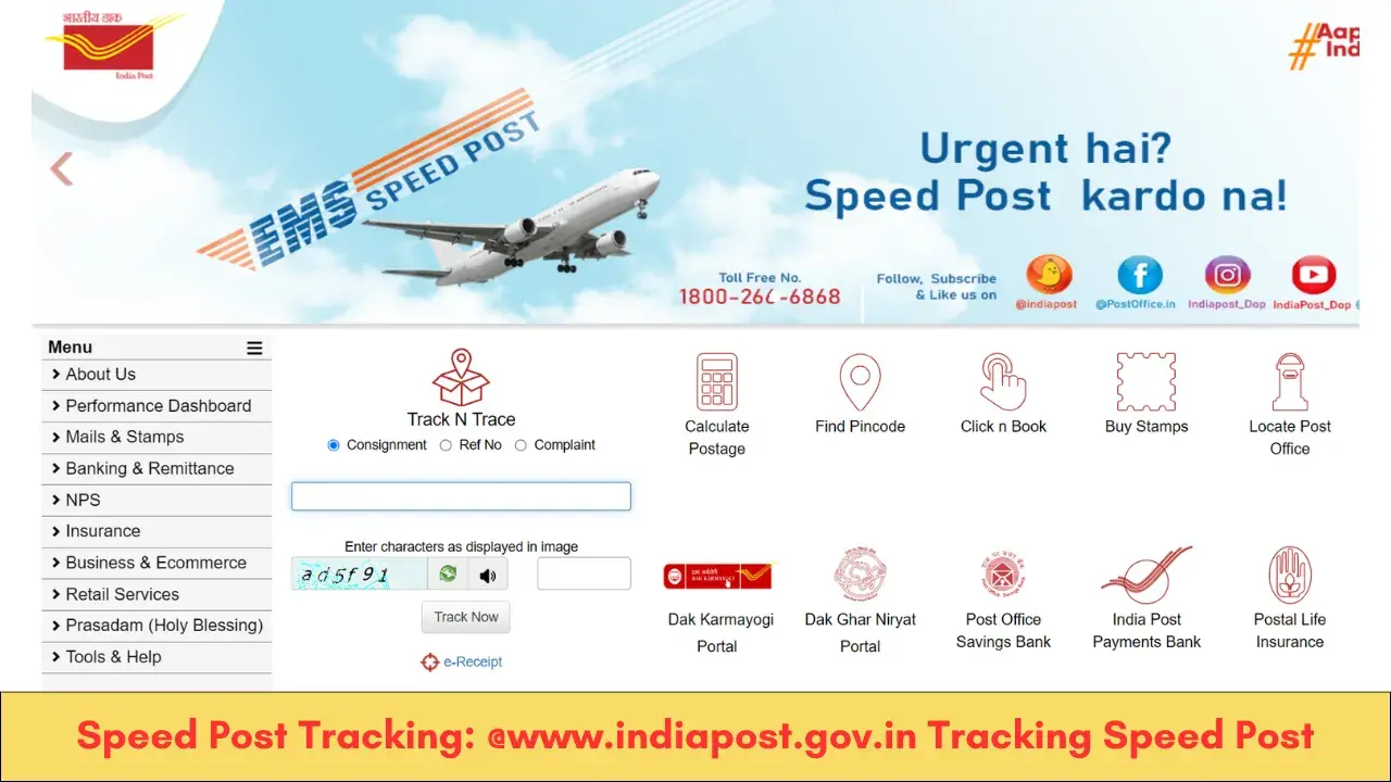 Speed Post Tracking 2024: @www.indiapost.gov.in Tracking Speed Post