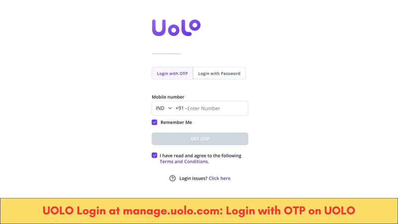 UOLO Login at manage.uolo.com: Login with OTP on UOLO