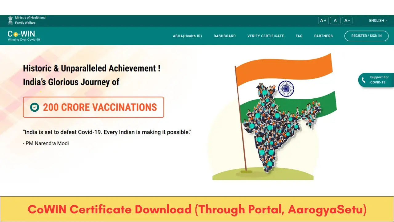 CoWIN Certificate Download (Through Portal, DigiLocker, AarogyaSetu, Umang)