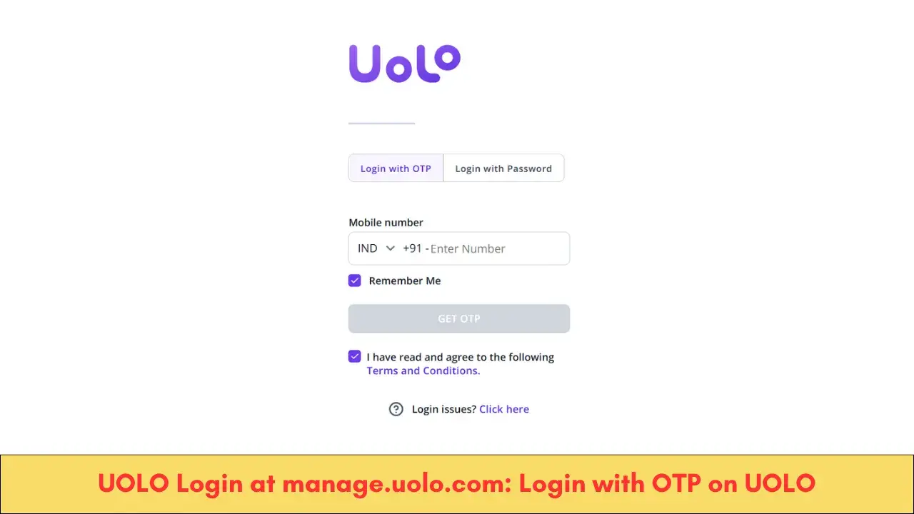 UOLO Login at manage.uolo.com Login with OTP on UOLO